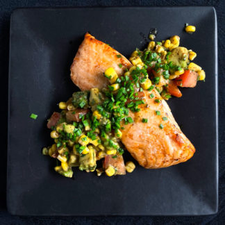 10-Minute Salmon with Tomato-Corn Salsa