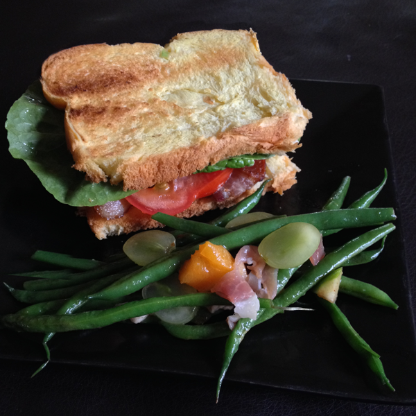 BLT with Green Bean-Apricot Salad