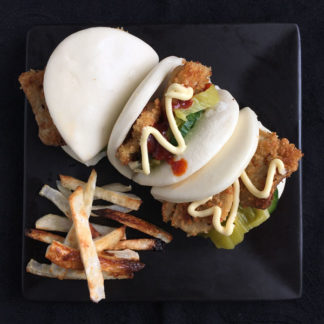 Mushroom Bao Buns with Togaroshi-Glazed Vegetables