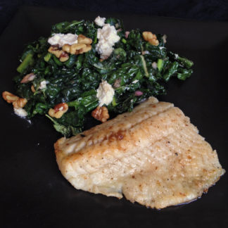 Butter-Basted Walleye and Kale Salad