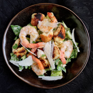 Caesar Salad with Garlicky Shrimp