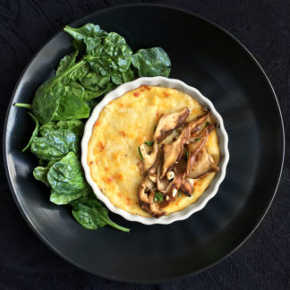 Cheesy Polenta with Shiitake Mushrooms