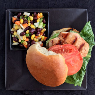 Chicken Sandwiches with Black Bean Salad