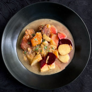 Cider-Braised Pork Shoulder with Veggies