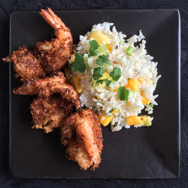 Coconut Shrimp with Jasmine Rice Salad