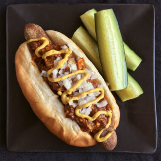 Vegetarian Coney Dogs with Quick Pickles