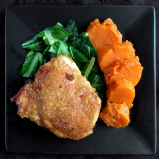 Cornmeal-Crusted Chicken with Sweet Potatoes