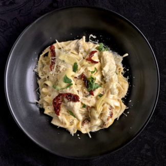 Sun-dried Tomato & Artichoke Fettuccine Alfredo