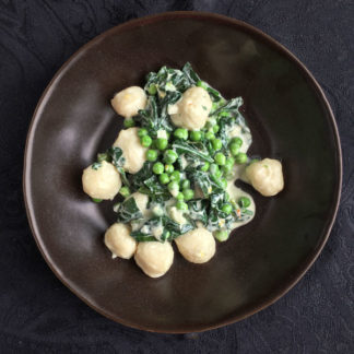 Gnocchi with Lemon, Spinach and Peas