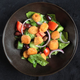 Greek Salad with Saganaki Nuggets