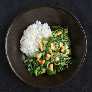 Green Vegetable Cashew Stir Fry