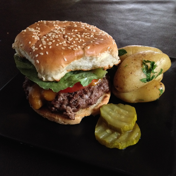 University Hamburgers and New Potatoes