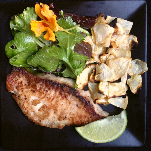Honey-Lime Tilapia with Celery Root Chips (Copy)
