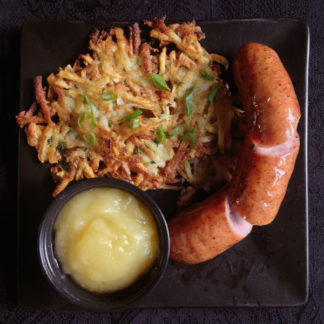Kramarczuk’s Kielbasa with Potato Pancakes and Applesauce