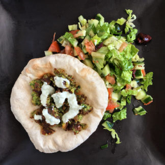 Lazy Falafel with Fresh Pita and Greek Salad