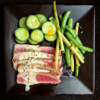 Seared Yellowfin Tuna with Sesame-Wasabi Aioli