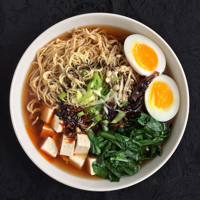 Shiitake Ramen with Black Garlic Oil