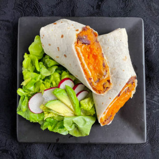 Sweet Potato Burritos with Salad