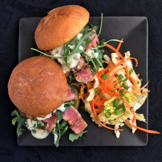 Tuna Sliders on Brioche Buns