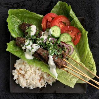 Turkish Kofta Kebabs with Rice Pilaf