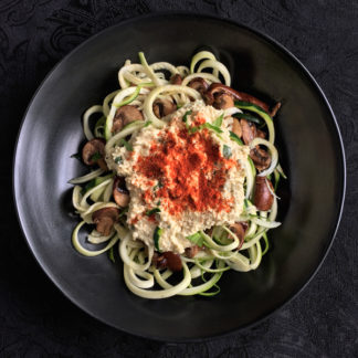 Zucchini Linguine with Mushroom "Alfredo"